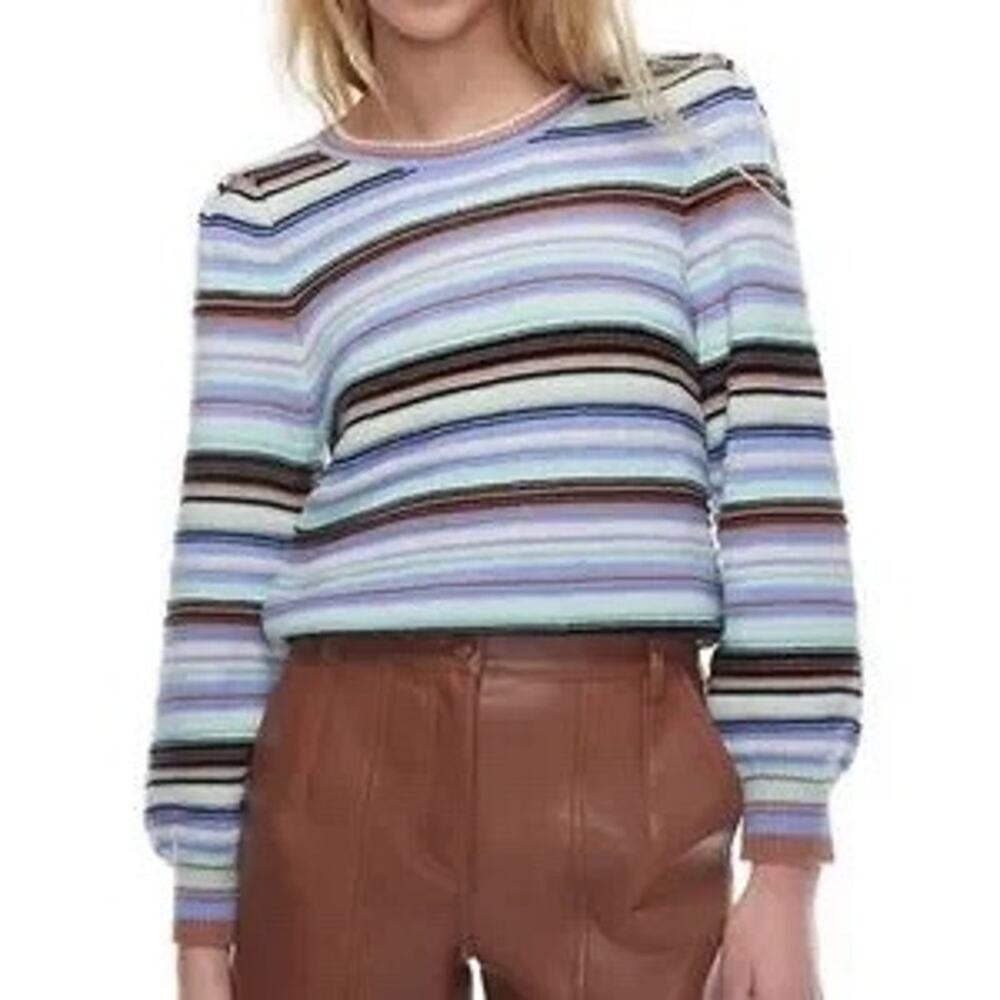 Wilfred Aritzia Seabrook Multicolor Striped Merino Wool Sweater Size XS